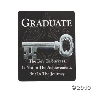 Key to Success Graduation Tokens on Cards (Per Dozen)