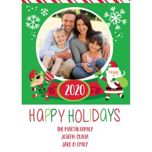 Custom Photo Whimsical Christmas Cards (25 Piece(s))