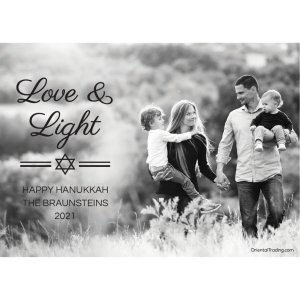 Custom Photo Love & Light Hanukkah Cards (25 Piece(s))