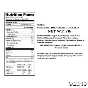 Large Shimmer Lime Green Gumballs (105 Piece(s))