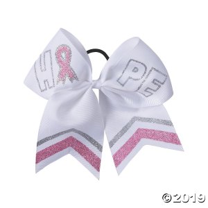 Pink Ribbon Hope Glitter Cheer Bows (6 Piece(s))