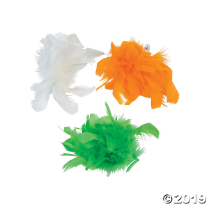 St. Patrick's Marabou Hair Clips (Per Dozen)