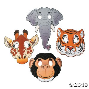 Zoo Animal Masks (Per Dozen)