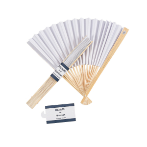 Wedding Folding Hand Fans with Personalized Wraps (24 Piece(s))
