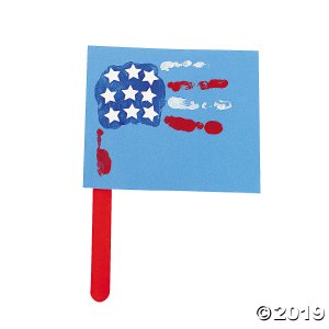 Handprint Patriotic Flag Craft Kit (Makes 12)