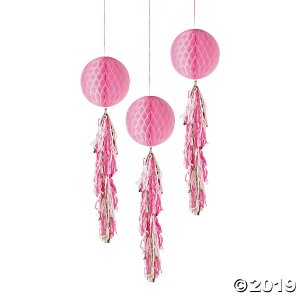 Blush Pink Tasseled Honeycomb Decoration (1 Piece(s))