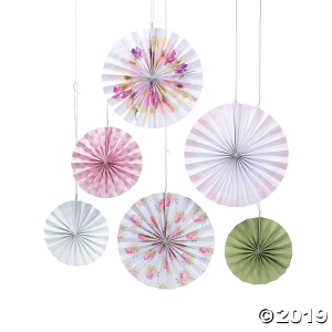 Garden Party Printed Hanging Fans (1 Set(s))