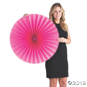 Giant Pink Hanging Paper Fans (6 Piece(s))