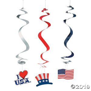 Patriotic Icon Hanging Swirls (Per Dozen)