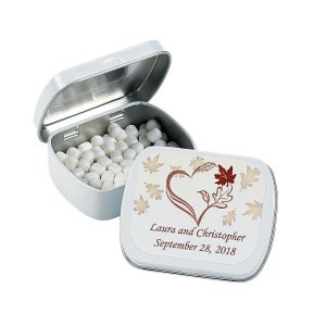 Personalized Fall Wedding Tins with Mints (24 Piece(s))