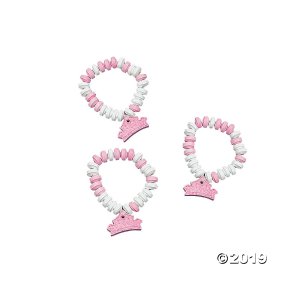 Stretchable Hard Candy Bracelets with Princess Charm (Per Dozen)