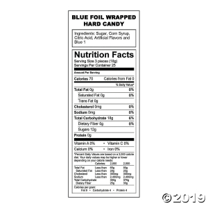 Blue Foil-Wrapped Hard Candy (79 Piece(s))