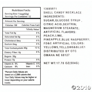 Sea Shell Hard Candy Necklaces (Per Dozen)