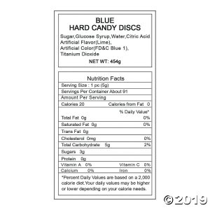 Blue Hard Candy Discs (86 Piece(s))