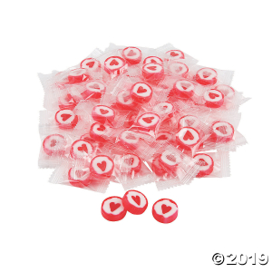 Red Round Hard Candy with Heart (152 Piece(s))