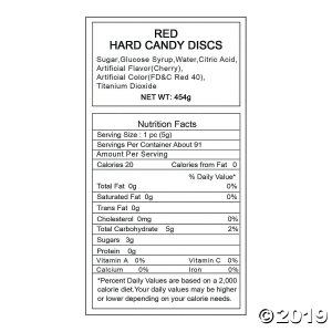 Red Hard Candy Discs (86 Piece(s))