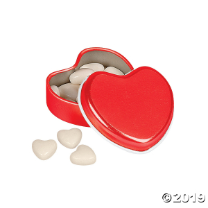 Heart-Shaped Tins with Mints (24 Piece(s))