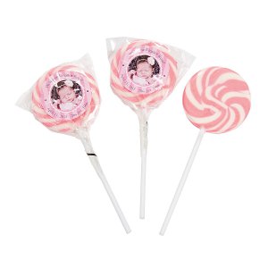 Baby Announcement Custom Photo Swirl Lollipops (24 Piece(s))