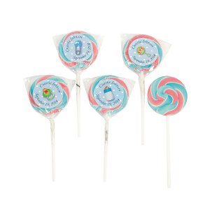 Personalized Baby Boy Swirl Lollipops (24 Piece(s))