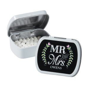 Personalized Mr. & Mrs. Chalkboard Wedding Mint Tins (24 Piece(s))