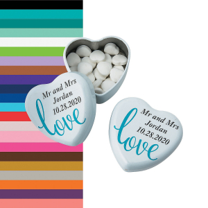 Personalized Love Script Heart Mint Tins (24 Piece(s))