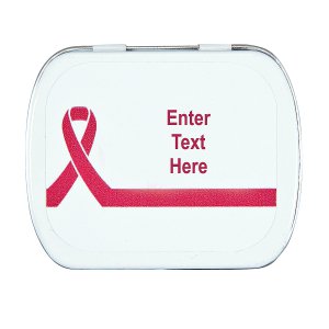 Personalized Red Awareness Ribbon Mint Tins (24 Piece(s))