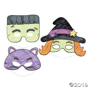 Color Your Own Halloween Masks (Per Dozen)