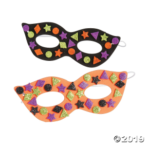 Glitter Halloween Mask Craft Kit (Makes 12)