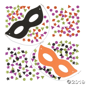 Glitter Halloween Mask Craft Kit (Makes 12)