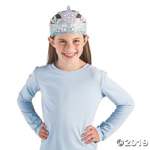 Color Your Own Winter Iridescent Crown Headbands (Per Dozen)