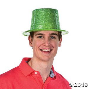 Bright Neon Glitter Top Hats (Per Dozen)
