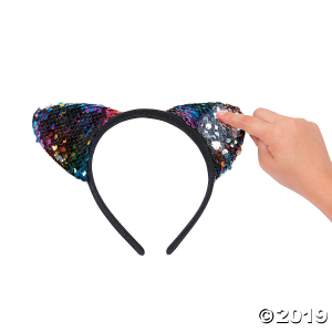 Cat Ear Reversible Sequin Headbands (Per Dozen)