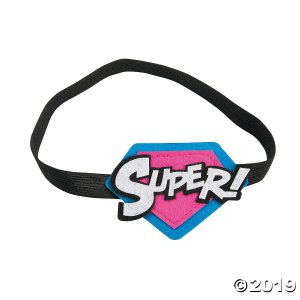 Superhero Girl Elastic Headbands (Per Dozen)