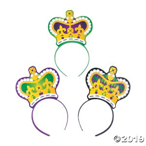 Mardi Gras Crown Headbands (Per Dozen)