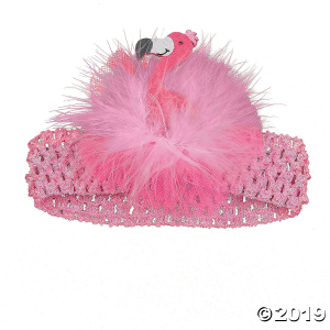Flamingo Headband with Marabou Bow (1 Piece(s))