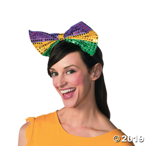 Sequin Mardi Gras Bow Headbands (6 Piece(s))