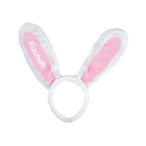 Personalized White & Pink Bunny Ears Headband (1 Piece(s))