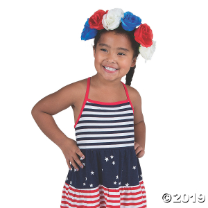 Red, White & Blue Floral Headband (1 Piece(s))