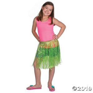 Kids' Artificial Green Grass Hula Skirt