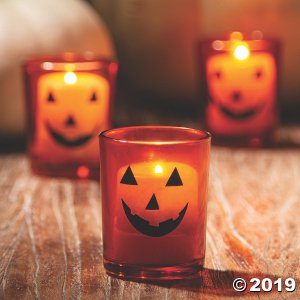 Jack-O'-Lantern Votive Candle Holders Halloween Decorations (Per Dozen)