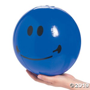 Inflatable 11" Smile Face Medium Beach Balls (Per Dozen)