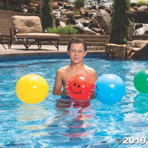 Inflatable 11" Smile Face Medium Beach Balls (Per Dozen)