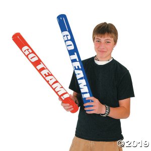 Inflatable Blue Go Team Noisemaker Sticks (Per Dozen)
