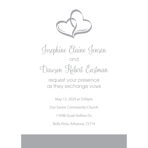 Personalized Two Hearts Classic Wedding Invitations (25 Piece(s))