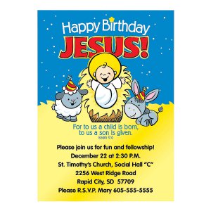 Happy Birthday Jesus Personalized Invitations (25 Piece(s))