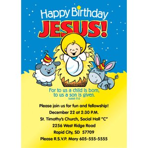 Happy Birthday Jesus Personalized Invitations (25 Piece(s))