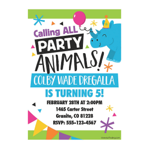 Personalized Party Animal Birthday Party Invitations (10 Piece(s))