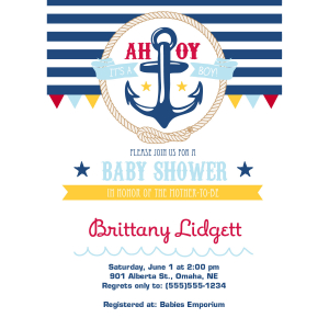 Personalized Nautical Baby Shower Invitations (10 Piece(s))