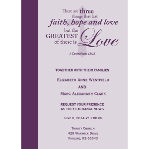 Personalized Faith Wedding Invitations (25 Piece(s))