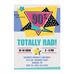 Personalized 90s Birthday Party Invitations (10 Piece(s))